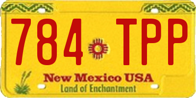 NM license plate 784TPP