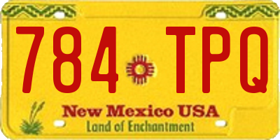 NM license plate 784TPQ