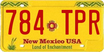 NM license plate 784TPR