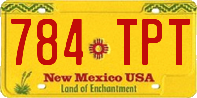 NM license plate 784TPT