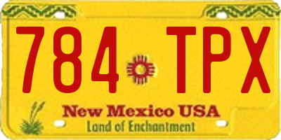 NM license plate 784TPX