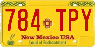 NM license plate 784TPY