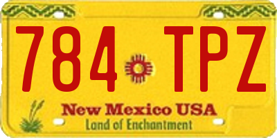 NM license plate 784TPZ