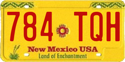 NM license plate 784TQH