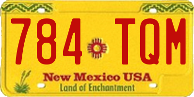 NM license plate 784TQM