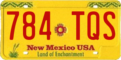 NM license plate 784TQS