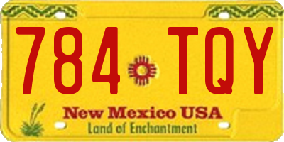 NM license plate 784TQY