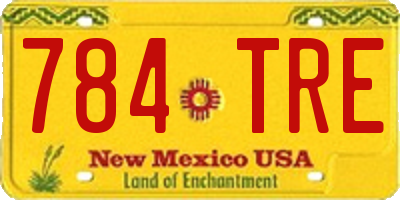 NM license plate 784TRE
