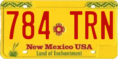 NM license plate 784TRN