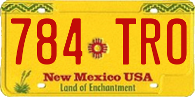 NM license plate 784TRO