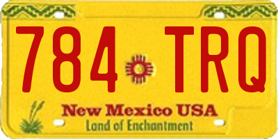 NM license plate 784TRQ