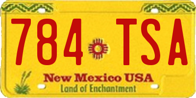NM license plate 784TSA