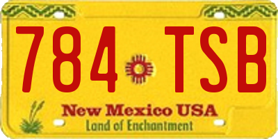 NM license plate 784TSB
