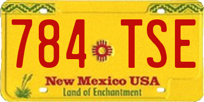NM license plate 784TSE
