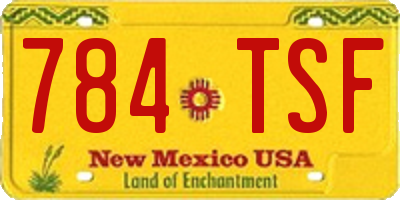 NM license plate 784TSF