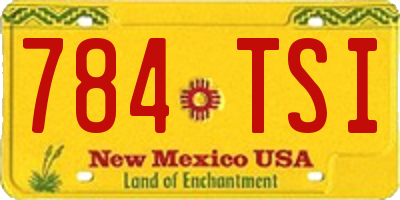 NM license plate 784TSI