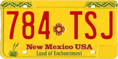 NM license plate 784TSJ