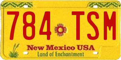 NM license plate 784TSM