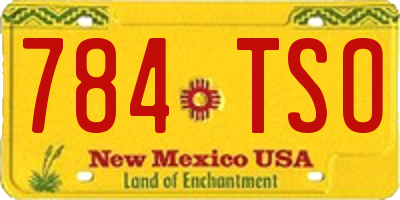 NM license plate 784TSO