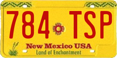 NM license plate 784TSP