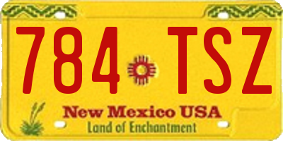 NM license plate 784TSZ