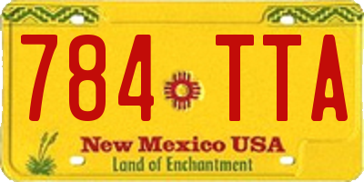 NM license plate 784TTA