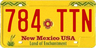 NM license plate 784TTN