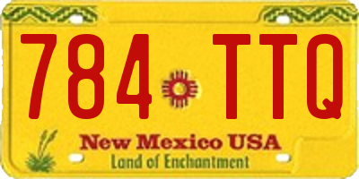 NM license plate 784TTQ