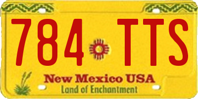 NM license plate 784TTS