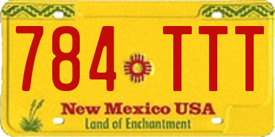 NM license plate 784TTT