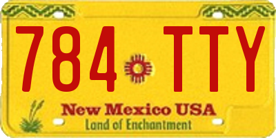 NM license plate 784TTY
