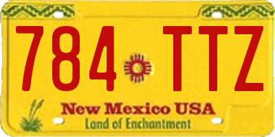 NM license plate 784TTZ