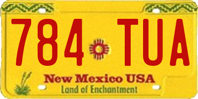 NM license plate 784TUA