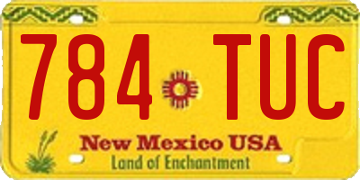 NM license plate 784TUC