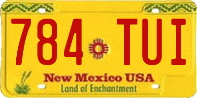 NM license plate 784TUI