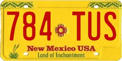 NM license plate 784TUS