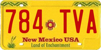 NM license plate 784TVA