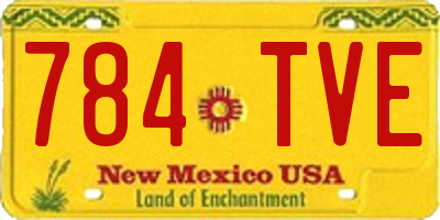 NM license plate 784TVE