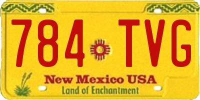 NM license plate 784TVG