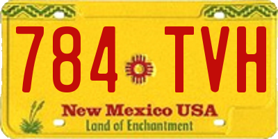 NM license plate 784TVH