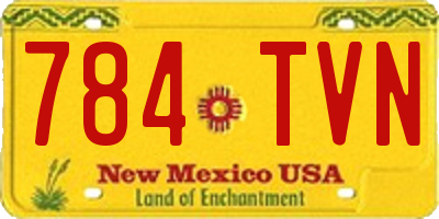 NM license plate 784TVN