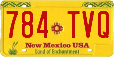 NM license plate 784TVQ