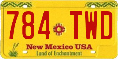 NM license plate 784TWD