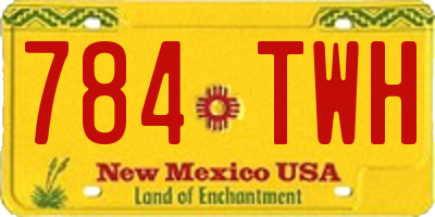 NM license plate 784TWH