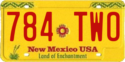 NM license plate 784TWO