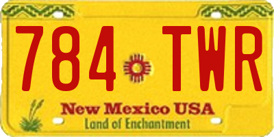 NM license plate 784TWR