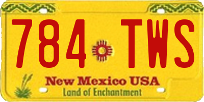 NM license plate 784TWS