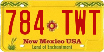 NM license plate 784TWT