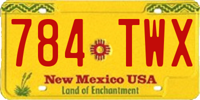 NM license plate 784TWX