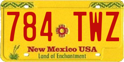 NM license plate 784TWZ